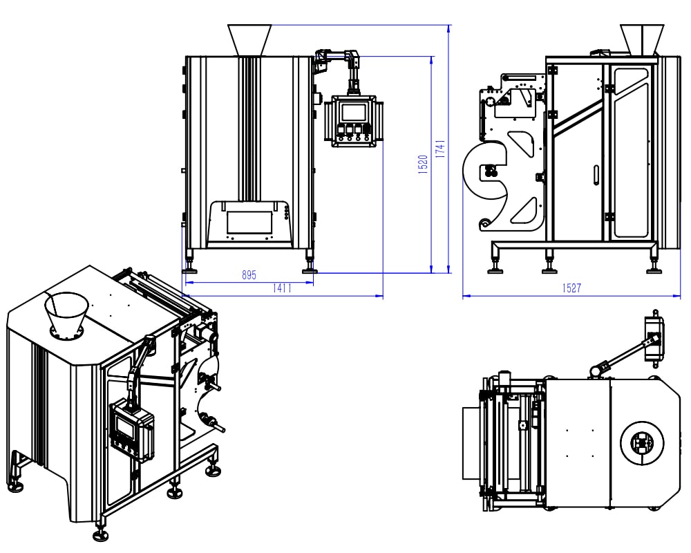 Samfull 2.0T VFFS Vertical Form Fill Seal Machine