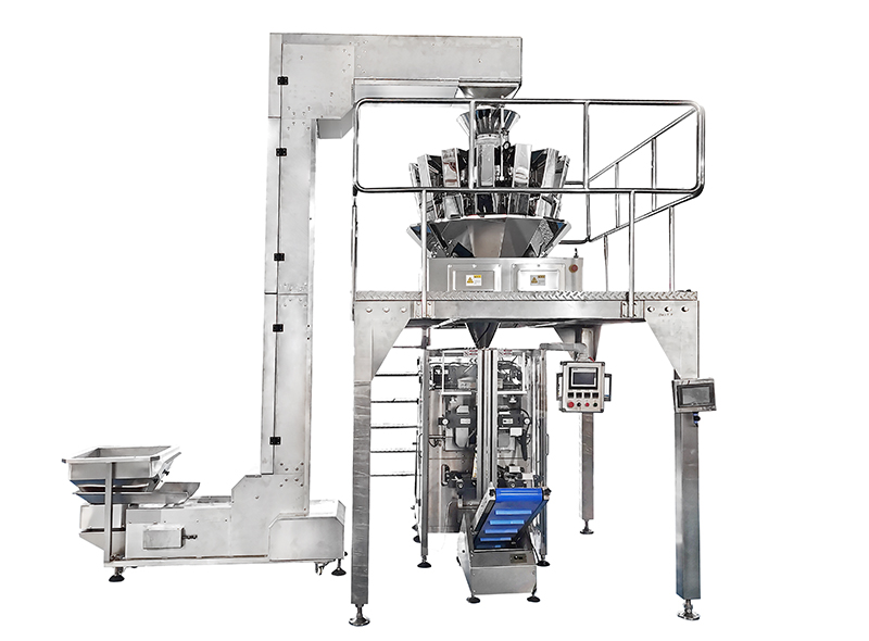 Automatic Pork Rinds Fried Snacks VFFS Form Fill Seal Weighing Packing Machine