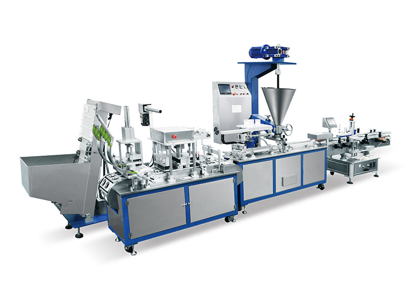 Automatic polymer super ligh clay mud extruding cup capping filling packing machine