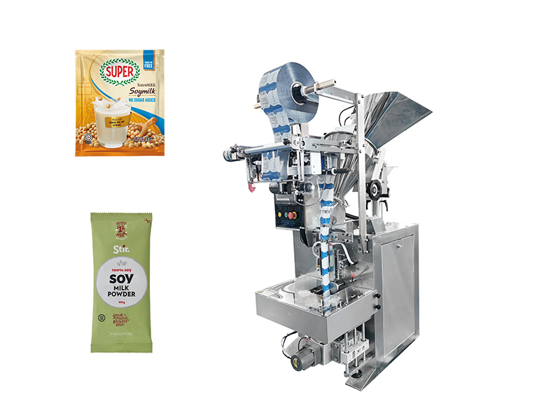 Small automatic 100g instant soy milk powder three side sealed sachet powder filling packing machine