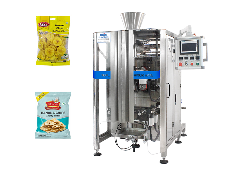 30g 80g 150g Fried Banana Plantain Chips Nitrogen Gas VFFS Form Fill Seal Packing Machine