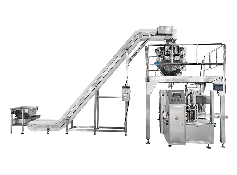 Rotary Type Premade Pouch Filling Sealing Machine For Vegetable