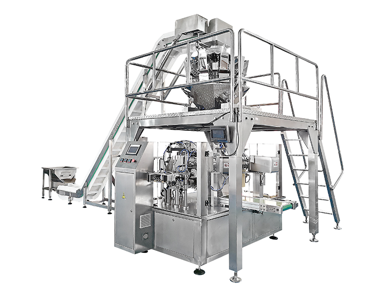 Rotary Type Premade Pouch Filling Sealing Machine For Vegetable