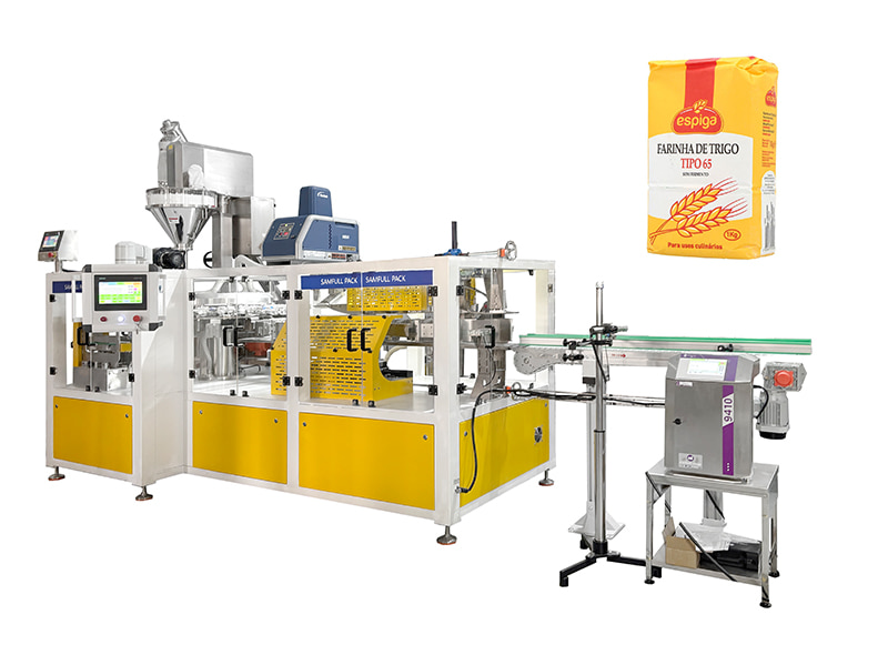 Automatic Pre Mixed Self Raising Flour Paper Pouch 1kg 2kg Packing Machine