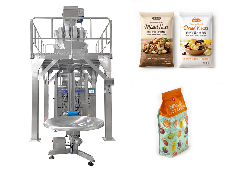 Dried Fruits & Nuts Packing Line with 14 Head Multihead Weigher Dried Fruits & Nuts Packing Line with 14 Head Multihead Weigher