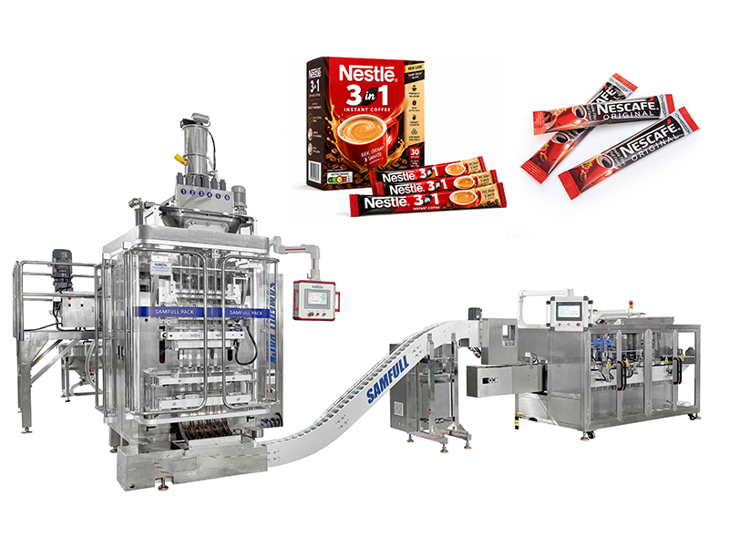 4–12 Lane Automatic Coffee Stick Packing and Cartoning Solution