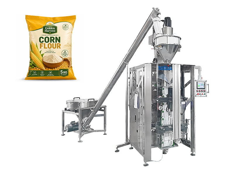 5kg Corn Flour Packaging Machine Case for Zimbabwe Customer | SF-3.0T Vertical Flour Packing Machine