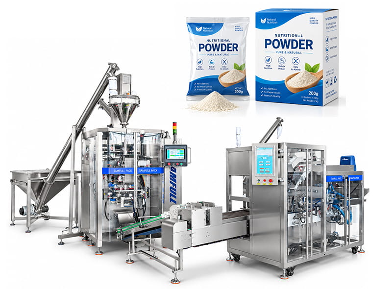 Colombia High Speed Powder Packing Machine & Automatic Cartoning Line