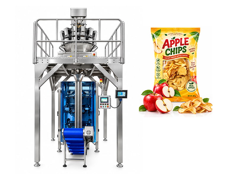 UK Packaging Project VFFS Vertical Packaging Machine for Apple Chips & Dried Fruit